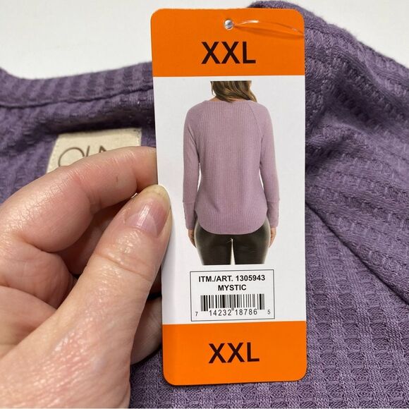 Chaser Waffle Knit Long Sleeve Thermal Top Shirt Lavender Purple Sz XXL NWT - Picture 12 of 14